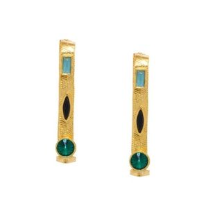 Valliyan Jewelled Rectangular Hoop Earrings